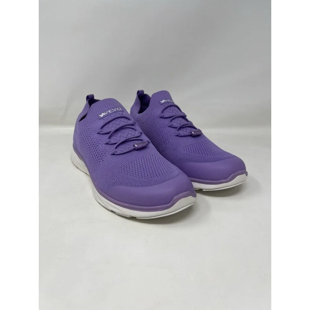 VEVO Womens Size 8 Purple Knit Athletic Sneakers Walking Shoes Casual